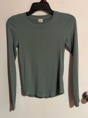 Wilfred Free Green Ribbed Long Sleeve Shirt